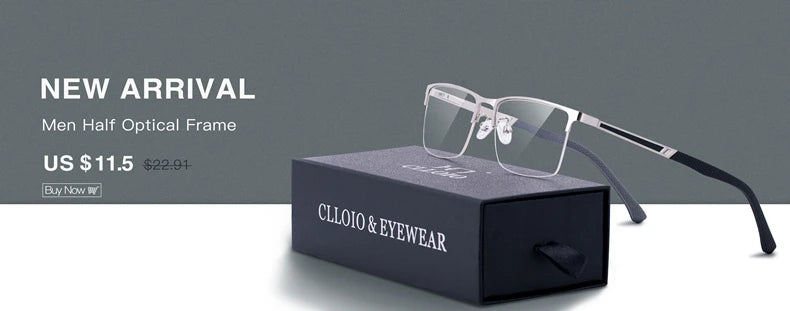 Óculos de leitura CLLOIO UltraLight de alta qualidade em titânio puro, anti-raios azuis, para miopia e hipermetropia, óculos de grau