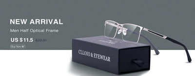 Óculos de leitura CLLOIO UltraLight de alta qualidade em titânio puro, anti-raios azuis, para miopia e hipermetropia, óculos de grau