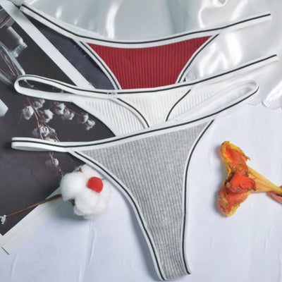 Calcinha feminina de algodão, fio dental sexy, sem costura, invisível, cintura baixa, confortável, cor sólida, fio dental
