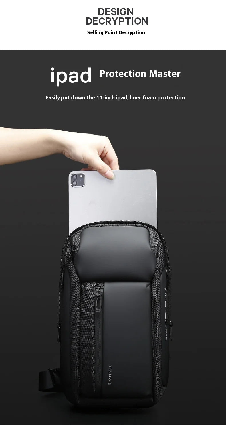 Bange nova bolsa de peito impermeável da moda Oxford bolsa crossbody modelos masculinos bolsa de peito masculina bolsa de ombro de lazer grande capacidade