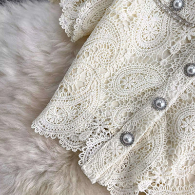 Elegante vestido longo de pérolas, conjunto feminino de 2 peças, manga curta, flor, bordado, camisa de renda, saia midi evasê