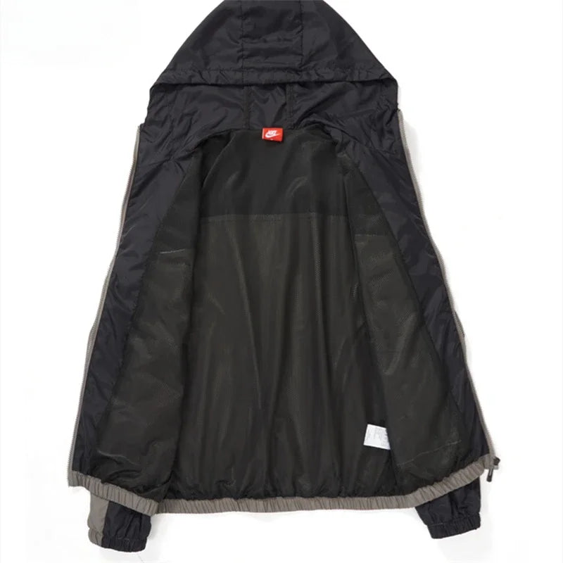 Jaquetas Nike Masculinas Antirrugas À Prova de Vento e Água, Tecido de Superfície Impermeável Confortável, Casaco Esportivo
