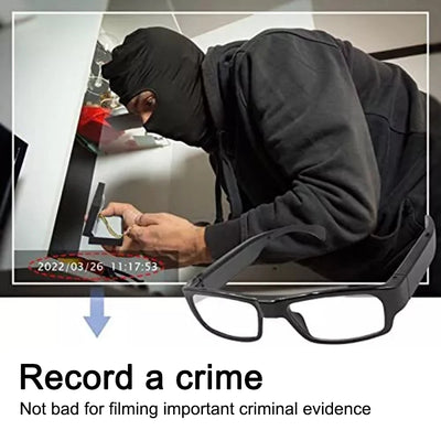 Óculos de câmera HD 1080P Mini Óculos DVR Óculos de câmera Óculos de vídeo esportivos Óculos para atividades ao ar livre Óculos de câmera para conferências, direção, etc.