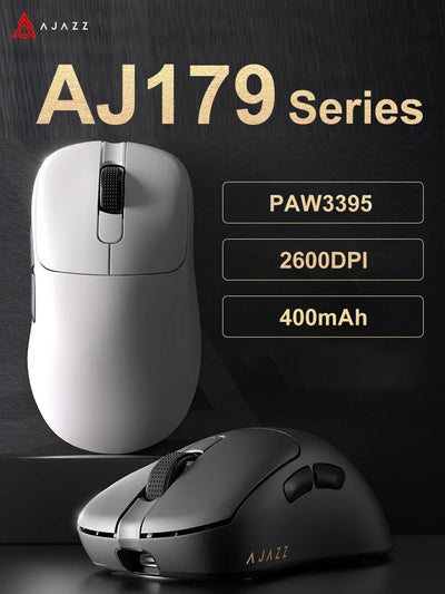 Mouse sem fio com fio leve AJAZZ AJ179 PRO PAW3395 com base de carregamento magnética ergonômico e macro para jogos para PC e laptop