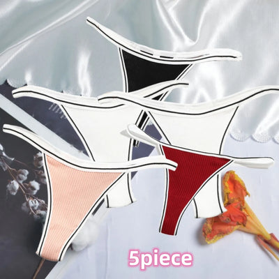 Calcinha feminina de algodão, fio dental sexy, sem costura, invisível, cintura baixa, confortável, cor sólida, fio dental