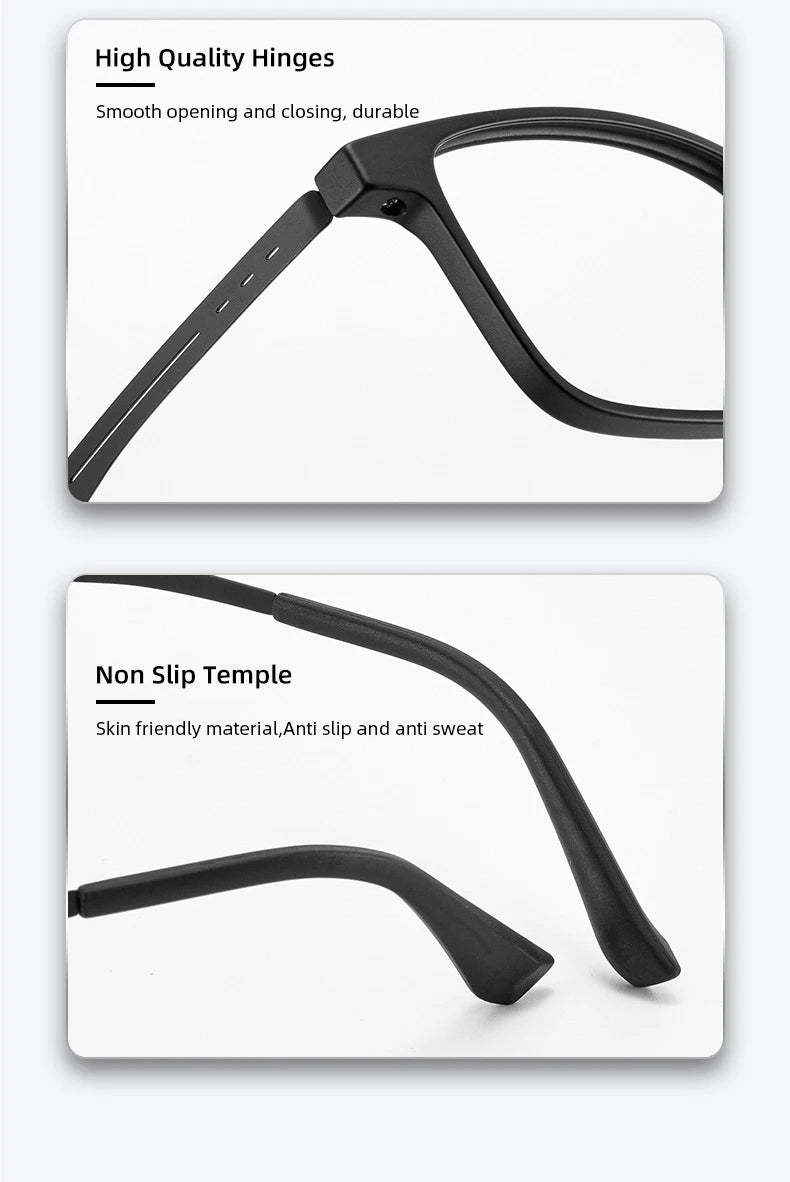 Óculos de leitura CLLOIO UltraLight de alta qualidade em titânio puro, anti-raios azuis, para miopia e hipermetropia, óculos de grau