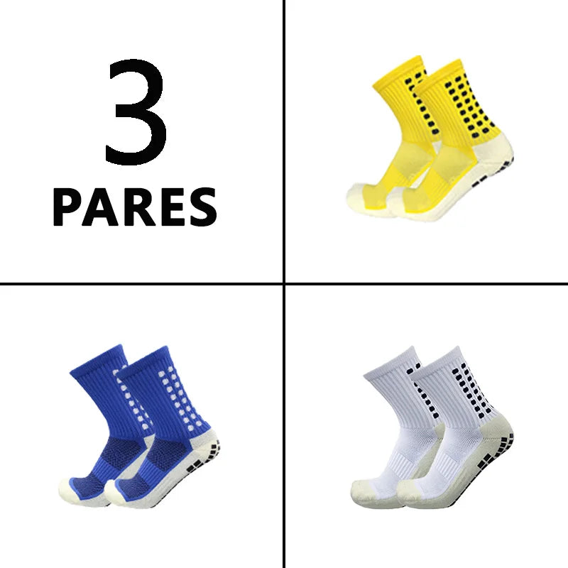 Meias de futebol masculinas, meias de corrida de poliamida, meias de futebol antiderrapantes, meias de corrida de cano médio