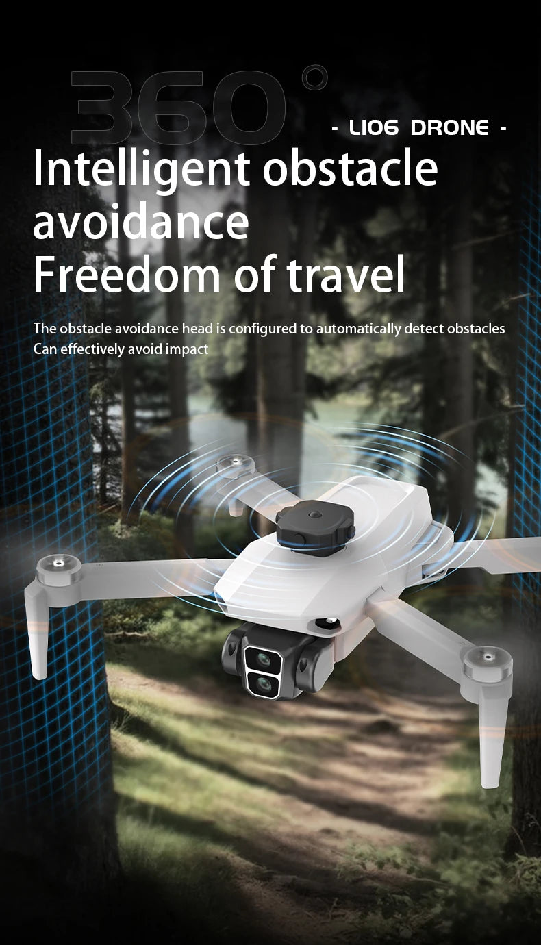 LYZRC L106 / L106MAX HD Câmera Dupla Comutação Motor Brushless RC Drone Dobrável Mini Wifi 2.4GHz 360° Helicóptero OAS Inteligente