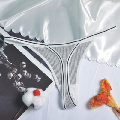 Calcinha feminina de algodão, fio dental sexy, sem costura, invisível, cintura baixa, confortável, cor sólida, fio dental