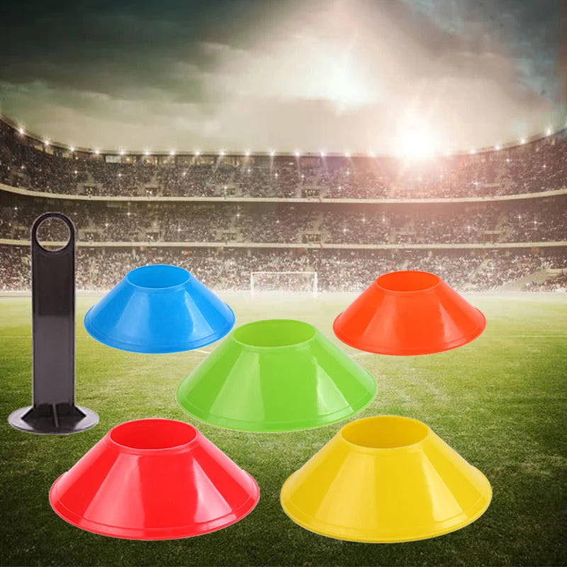 Conjunto de 10 cones para treinamento de futebol, equipamento para crianças, cones de disco profissional, exercícios de agilidade, evitando obstáculos, acessórios de treinamento esportivo