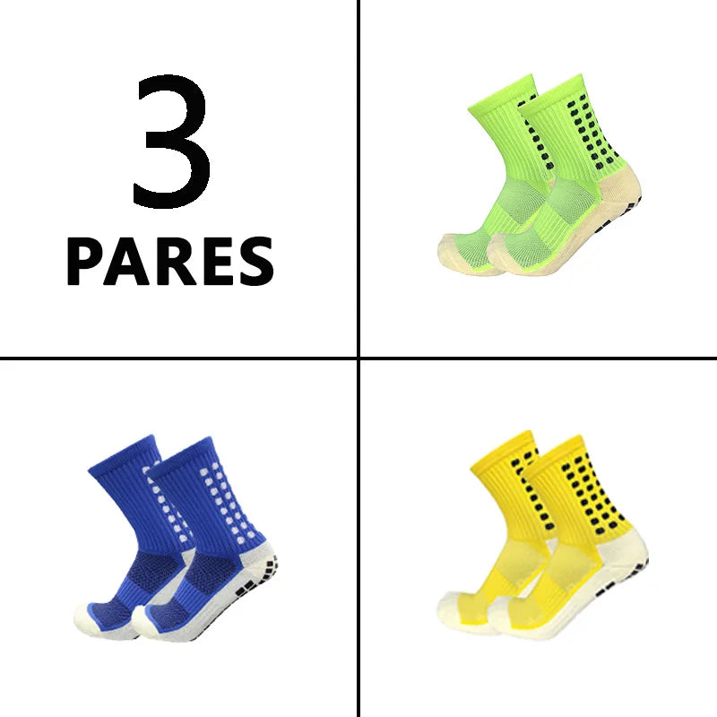 Meias de futebol masculinas, meias de corrida de poliamida, meias de futebol antiderrapantes, meias de corrida de cano médio