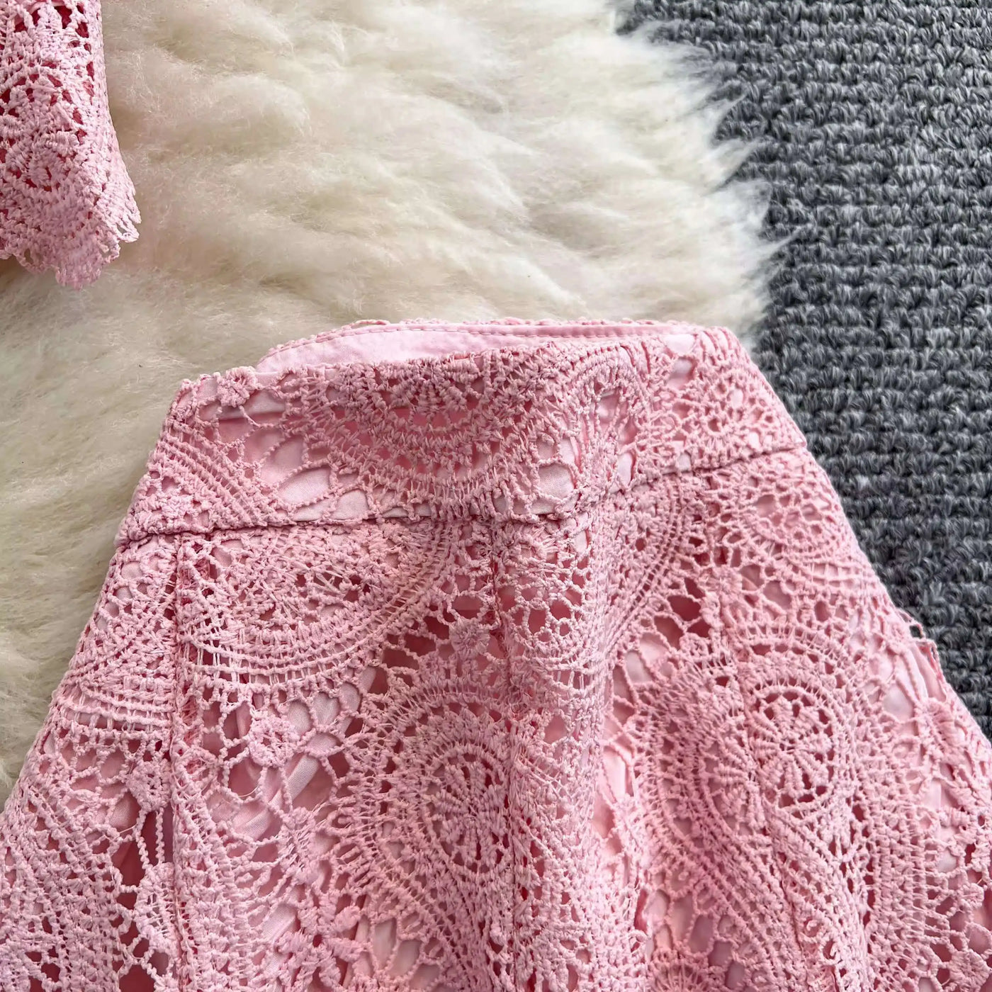 Elegante vestido longo de pérolas, conjunto feminino de 2 peças, manga curta, flor, bordado, camisa de renda, saia midi evasê