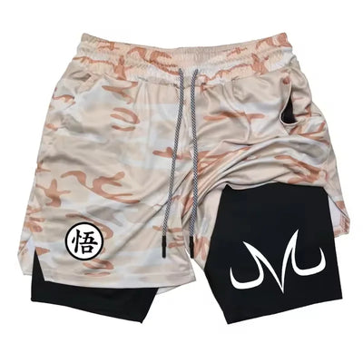 2025 Nova Tendência da Moda Masculina Estampada Shorts Esportivos Academia Casual Exercício Tecido de Secagem Rápida Camada Dupla 2 em 1 Verão