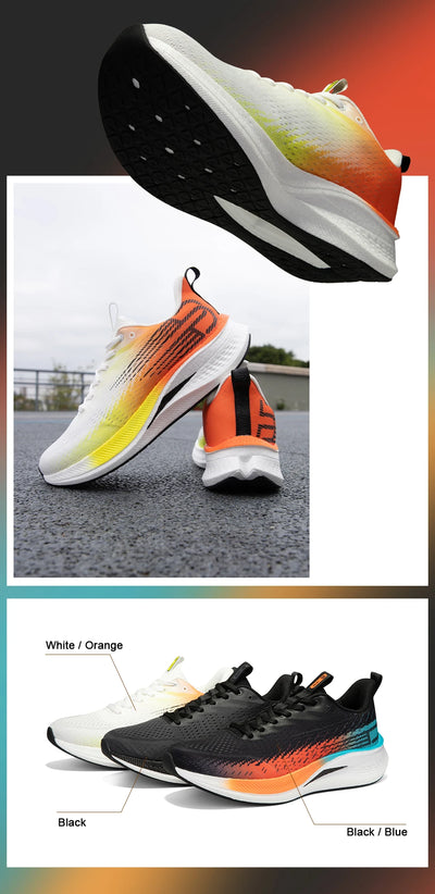 Tênis esportivos masculinos Baasploa para corrida, com placa de carbono, com amortecimento profissional, respirável e antiderrapante para corrida ao ar livre