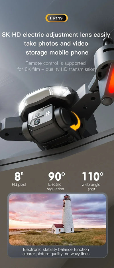 Drone Xiaomi MIJIA P11 Max 8K HD 5G GPS Fotografia Aérea Profissional Câmera Dupla Evita Obstáculos Quadrotor Sem Escovas 10000M