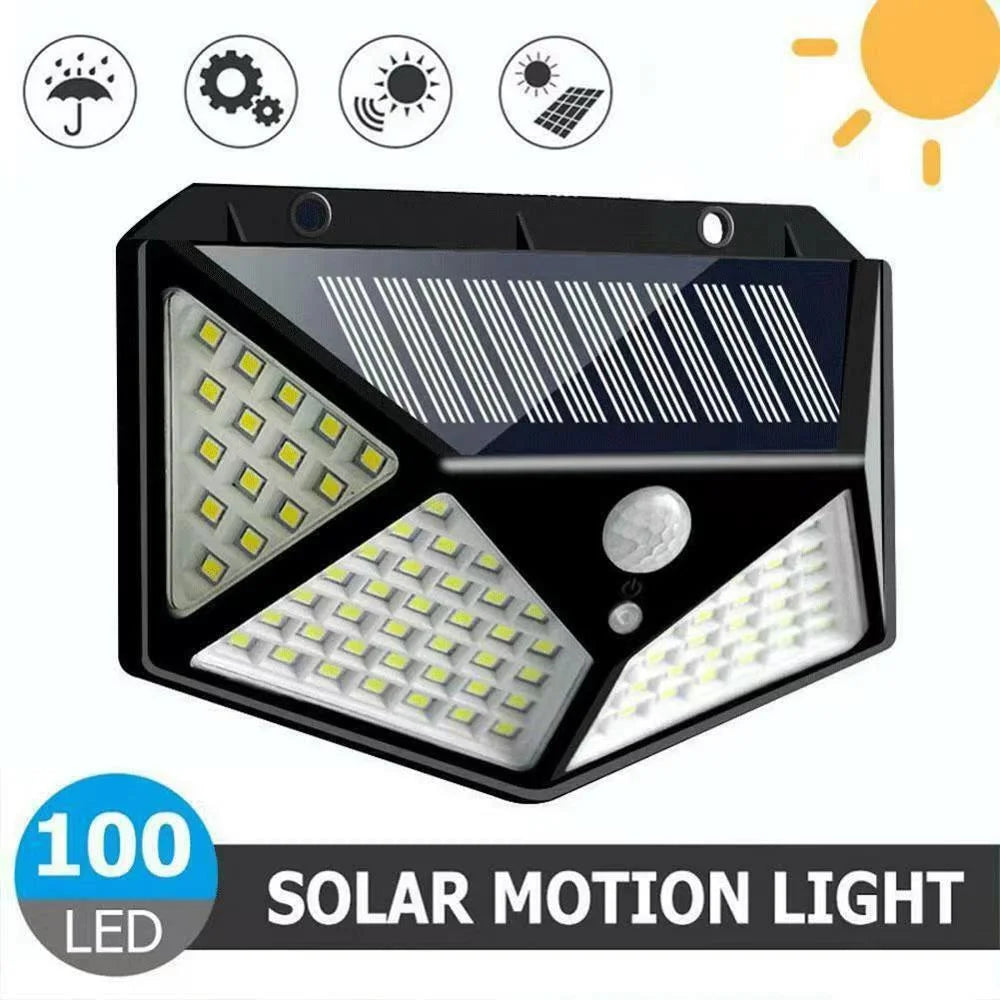 Lâmpada solar multifuncional para decoração de jardim externo, luz LED solar à prova d'água, holofote alimentado por luz solar com sensor de movimento