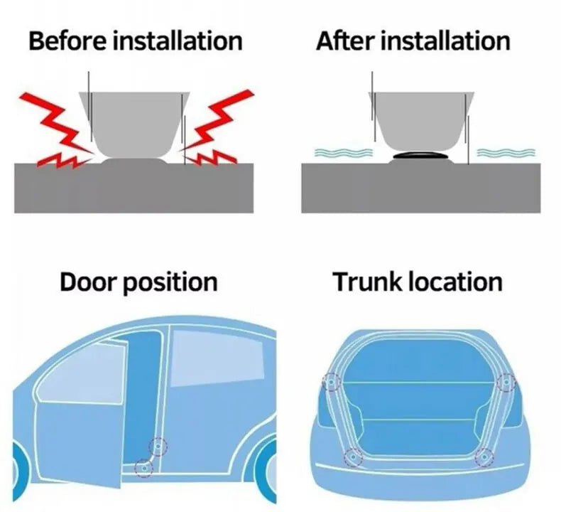 20 peças de almofadas antichoque de silicone para porta de carro, universal, isolamento acústico, adesivos de almofada espessante, juntas anti-riscos