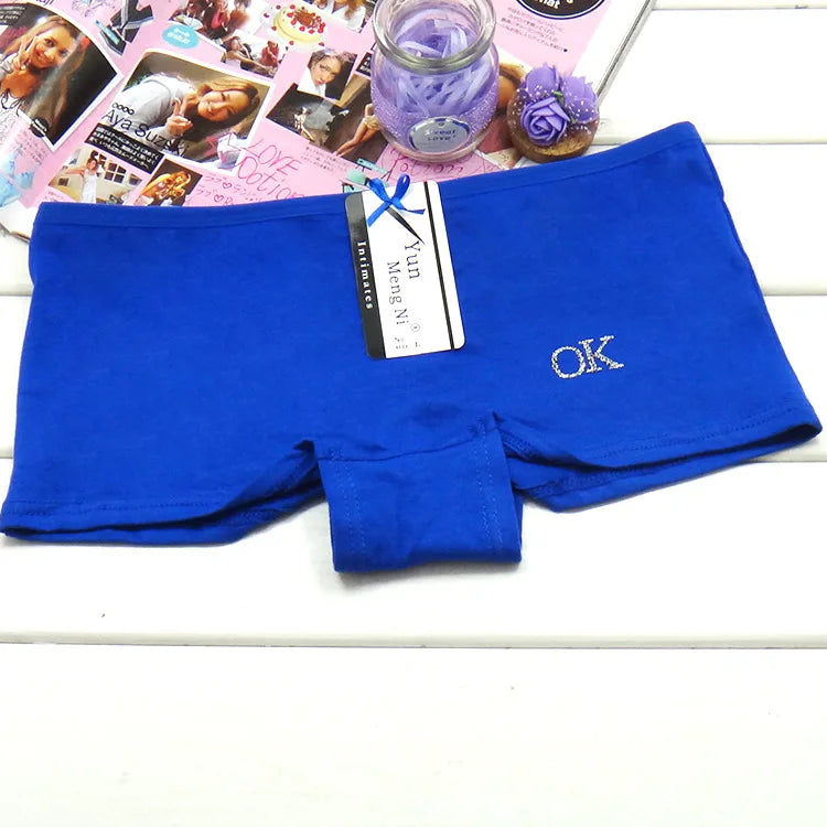 Calcinha boxer de algodão feminina, roupa íntima de segurança, calcinha feminina estampada, lingerie feminina, íntima, 5 peças/lote