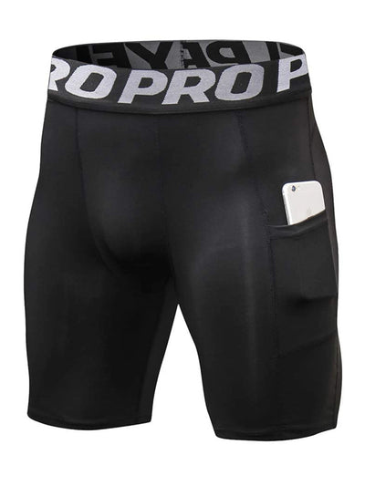 Shorts de ginástica masculino com bolsos, leggings de compressão para treino, cuecas boxer de poliéster para corrida, basquete, meia-calça esportiva