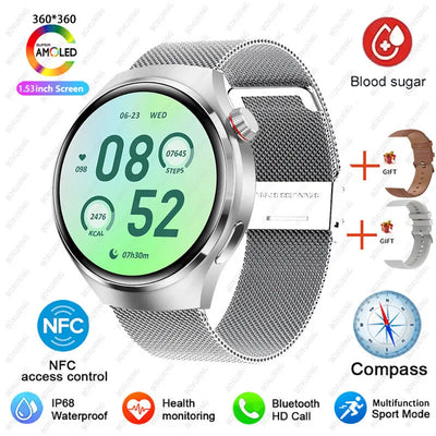 Para Huawei Watch 4 Pro NFC Smart Watch Masculino GPS Sports Tracker Tela HD de 1,53" Monitor de Saúde Relógios Bluetooth Chamada SmartWatch