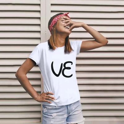 Camiseta Love Letter Combine, camiseta para casal, patchwork de coração, gola redonda, manga curta, Valentine's Day Gift For Partner