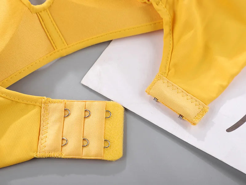 Sutiã feminino sem costura sexy sem aro push up roupa íntima para meninas estudantes respirável fino 10 cores sutiãs femininos sutiã respirável franzido