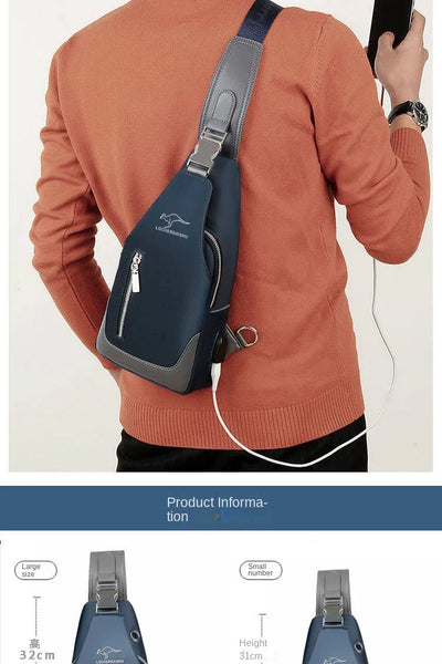 Bolsa de peito masculina nova moda estilo coreano casual esportiva à prova d'água bolsa de peito oxford transversal para homens bolsa de ombro mensageiro