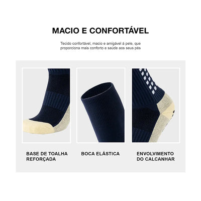 Meias de futebol antiderrapantes, meias profissionais de cano alto para ciclismo, respiráveis para ciclismo e corrida