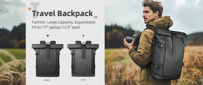 Mochila Heroic Knight para laptop de 14" Mochila fina masculina multifuncional para negócios, à prova d'água, com carregamento USB, mochila de viagem para trabalho