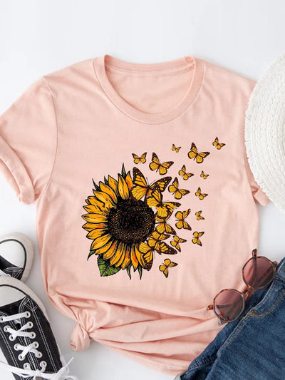 Roupas de verão leopardo amor coração doce moda feminina camisetas casuais manga curta regular camiseta feminina gráfica roupas