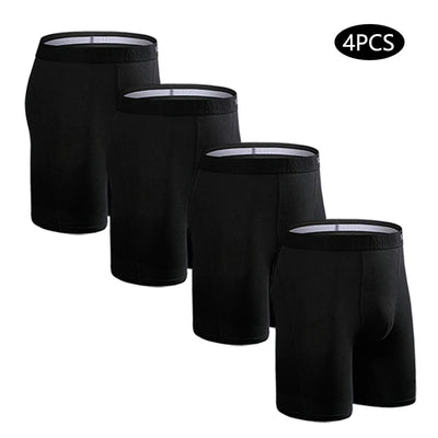 4 peças boxers longos para homens roupa íntima plus size calcinhas masculinas sexy pernas longas cuecas de algodão boxer masculino moda masculina tronco