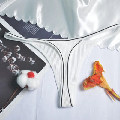 Calcinha feminina de algodão, fio dental sexy, sem costura, invisível, cintura baixa, confortável, cor sólida, fio dental