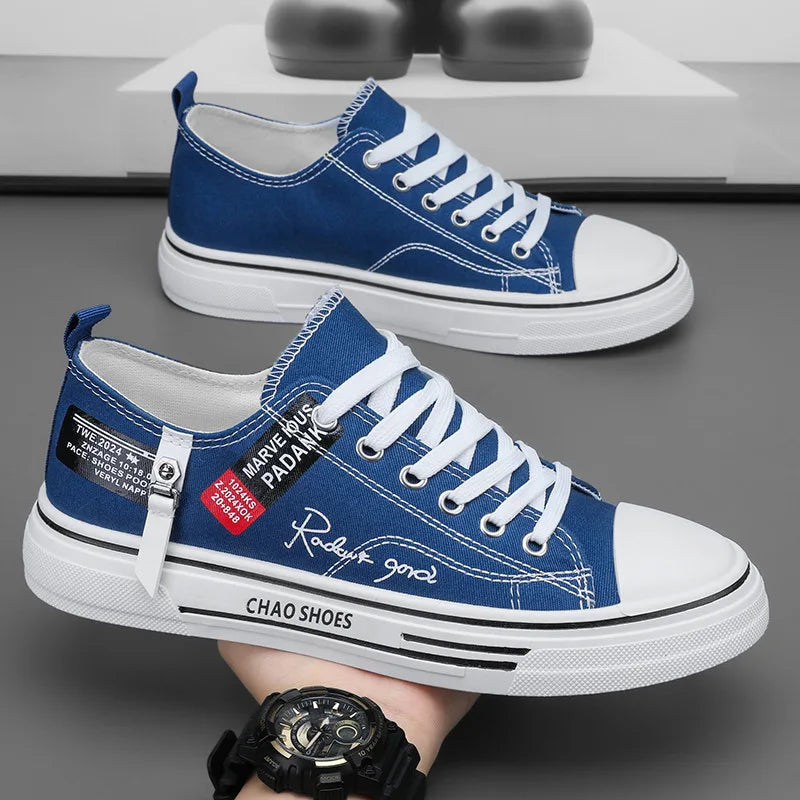Sapatos casuais masculinos de lona, tênis masculinos respiráveis, calçados esportivos masculinos, sapato de tecido preto, tendência, letra, sapato masculino, tênis de cano baixo