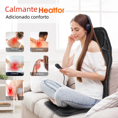 Massageador elétrico para costas, infravermelho, massagem corporal completa, almofada, aquecimento, vibrador, carro, casa, escritório, lombar, pescoço, colchão, cadeira