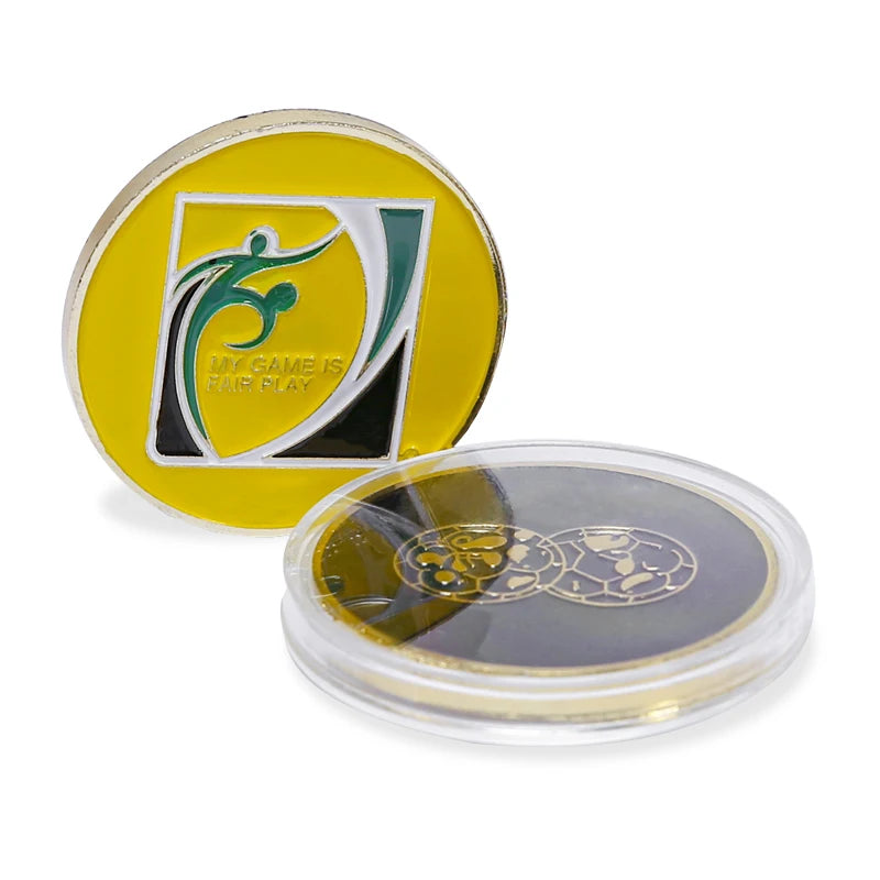 1 lado escolha futebol treinamento árbitro lado lance jogo de futebol moedas laterais de metal duro futebol AIDS