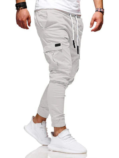 Calças esportivas com elástico, calças compridas casuais para corrida, calças de perna pequena, com cordão elástico, para outono e inverno