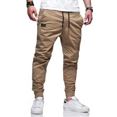 Calça cargo longa masculina de cor sólida, nova coleção outono 2019, calça de moletom masculina de alta qualidade, calça esportiva branca casual, roupas de grife
