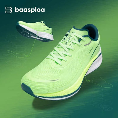 Tênis esportivos masculinos Baasploa para corrida, com placa de carbono, com amortecimento profissional, respirável e antiderrapante para corrida ao ar livre