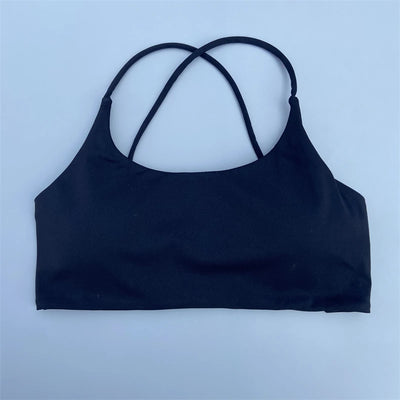 Sutiã esportivo feminino sexy com alças cruzadas nas costas, sutiã fitness de alto impacto para academia, ioga, treino, top curto, colete push up, roupa íntima para corrida