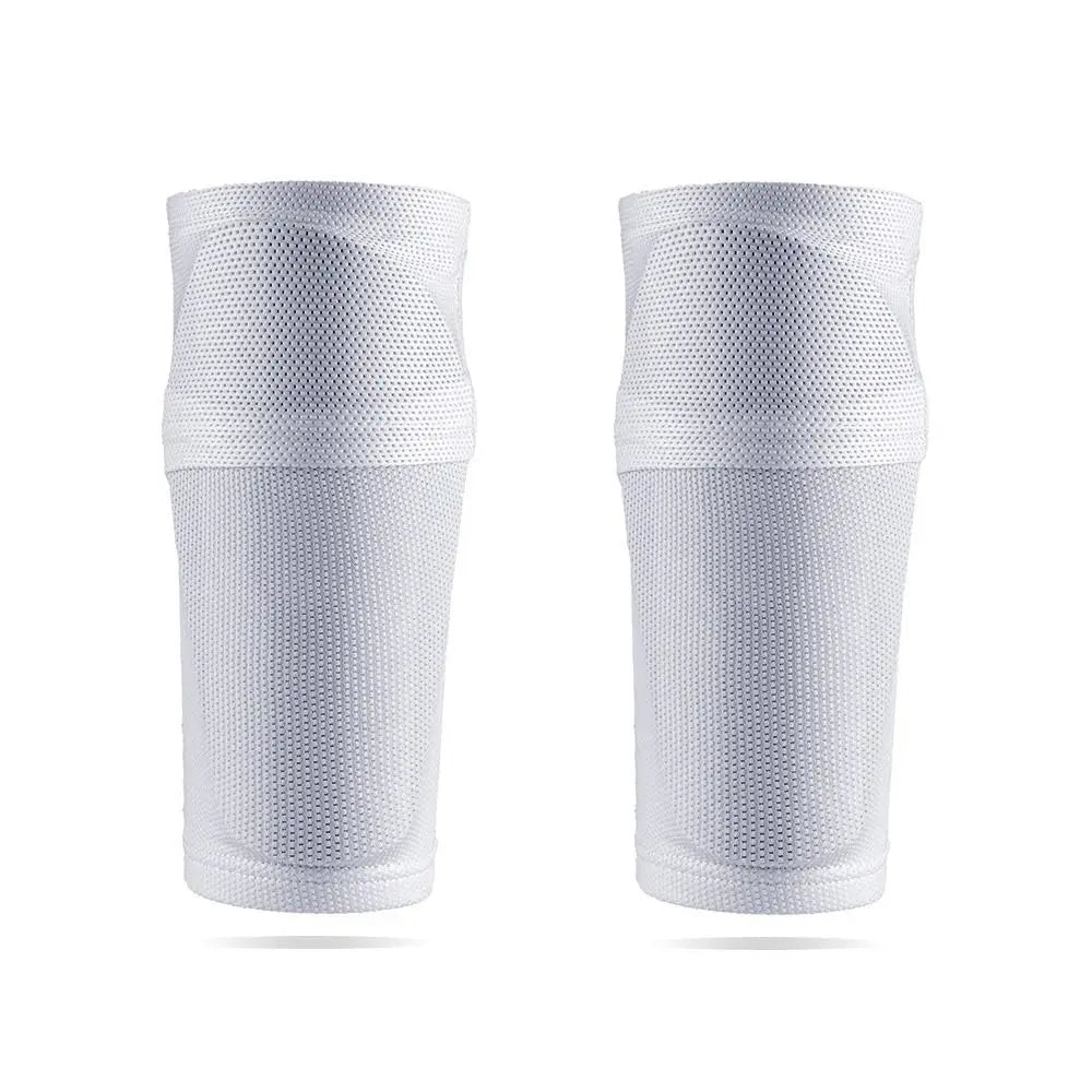 1 par de meias de nylon para futebol, caneleira protetora à prova de impacto para panturrilhas, mangas para pernas, meias com bolso para proteção de treino