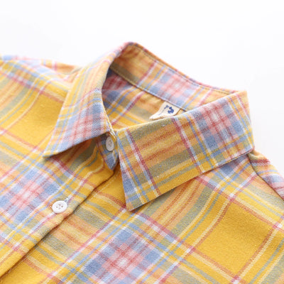 Camisa xadrez de flanela feminina 2024, novas blusas e tops femininos, camisas casuais de manga comprida soltas de algodão, roupas femininas finas