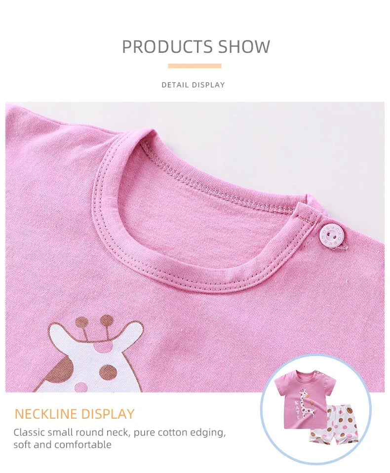 Conjuntos infantis, roupas para mães e crianças, meninos e meninas, camiseta e shorts, 2 peças, verão, algodão, manga curta, roupas para bebês e crianças, terno para crianças pequenas