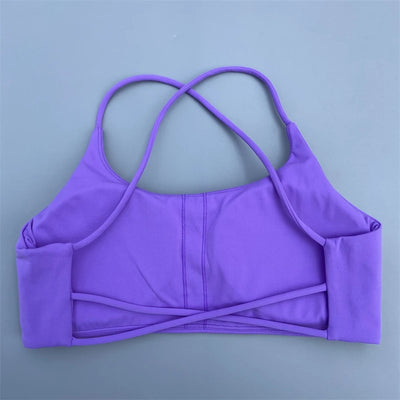 Sutiã esportivo feminino sexy com alças cruzadas nas costas, sutiã fitness de alto impacto para academia, ioga, treino, top curto, colete push up, roupa íntima para corrida