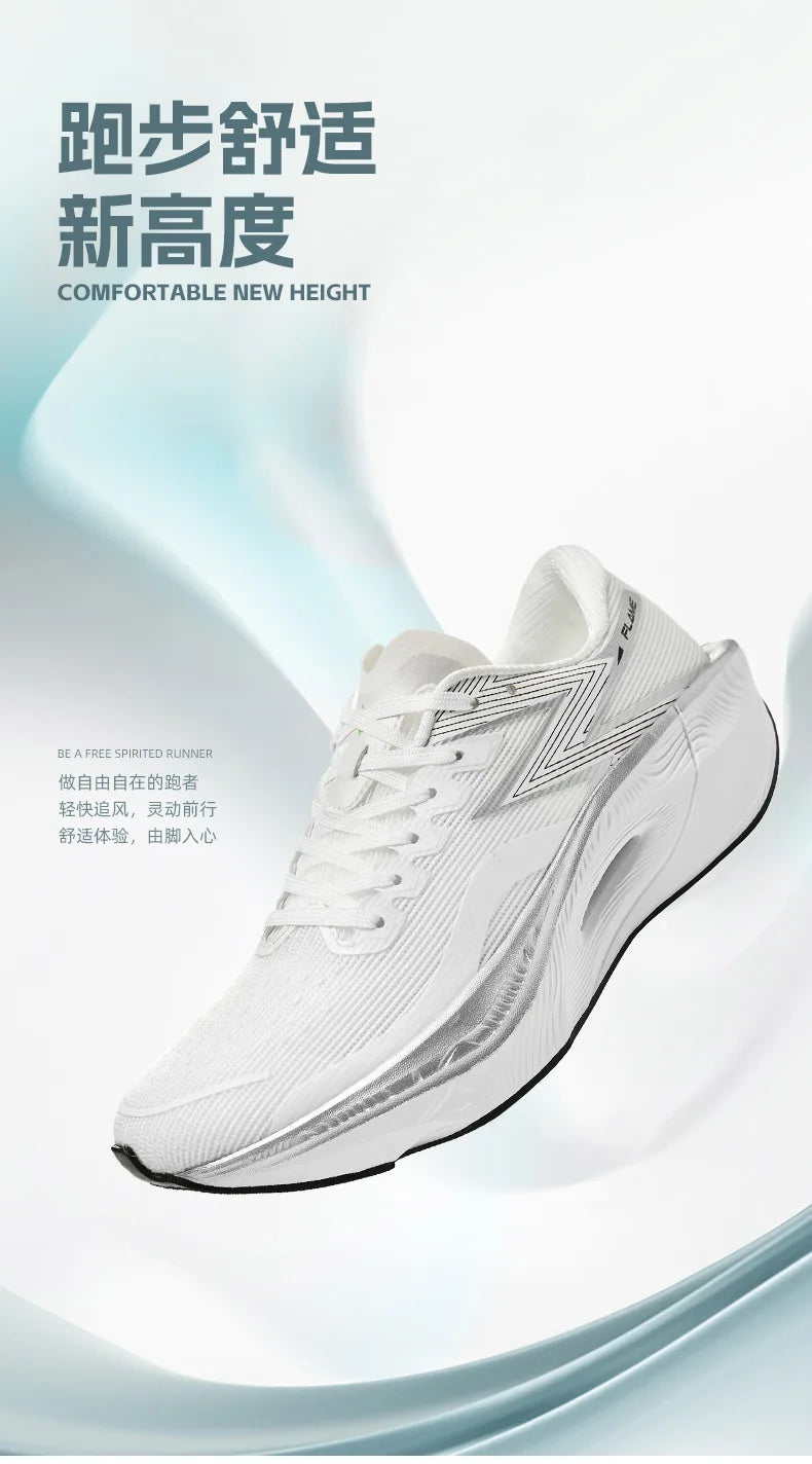 Tênis de corrida esportivos masculinos com almofada de ar de carbono para maratona, respirável, leve e feminino, tênis esportivos confortáveis e antiderrapantes