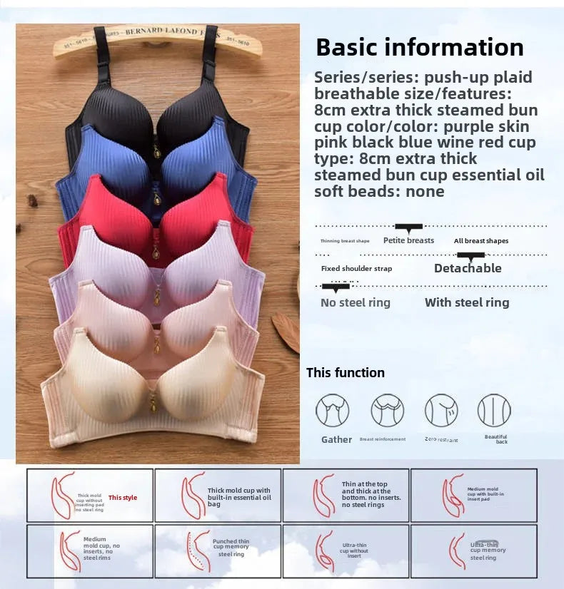 Sutiã push-up sem costura, oferta especial de 2024, sem argola de aço - lingerie acolchoada espessada de 8 cm, alças ajustáveis, sutiã sexy e confortável