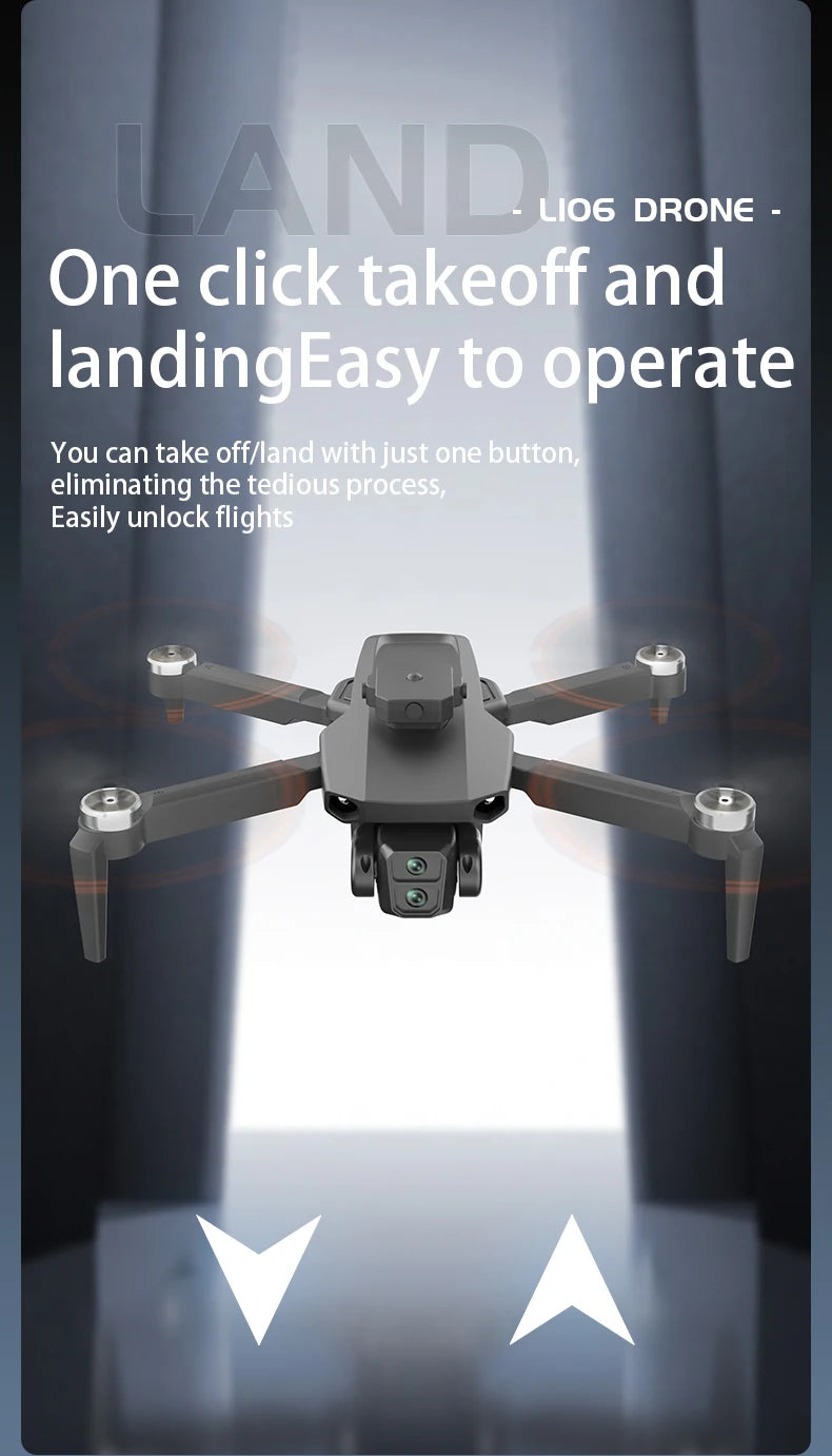 LYZRC L106 / L106MAX HD Câmera Dupla Comutação Motor Brushless RC Drone Dobrável Mini Wifi 2.4GHz 360° Helicóptero OAS Inteligente