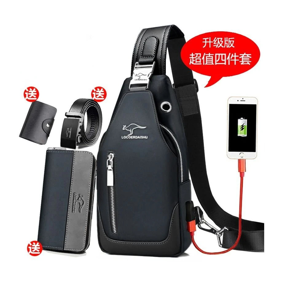 Bolsa de peito masculina nova moda estilo coreano casual esportiva à prova d'água bolsa de peito oxford transversal para homens bolsa de ombro mensageiro