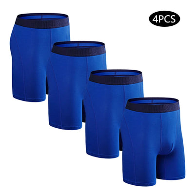 4 peças boxers longos para homens roupa íntima plus size calcinhas masculinas sexy pernas longas cuecas de algodão boxer masculino moda masculina tronco
