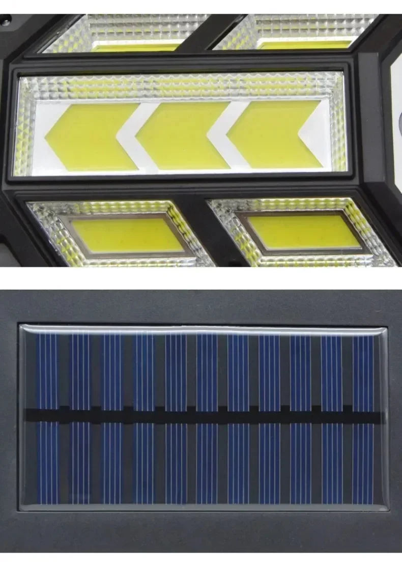 Luzes LED solares 9900LM para áreas externas, lâmpada solar com sensor de movimento, 3 modos, à prova d'água, IP65, luz solar para jardim, quintal, lanterna
