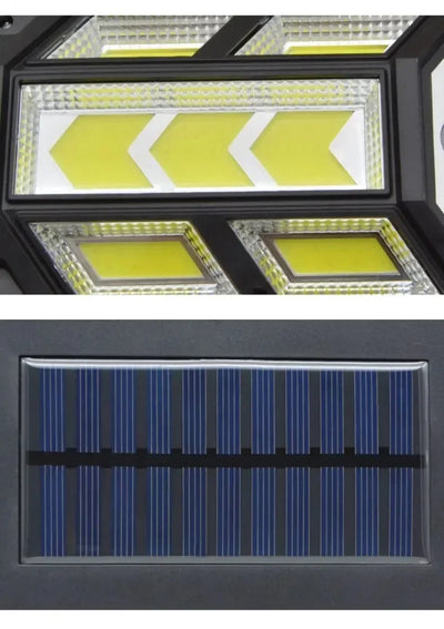 Luzes LED solares 9900LM para áreas externas, lâmpada solar com sensor de movimento, 3 modos, à prova d'água, IP65, luz solar para jardim, quintal, lanterna